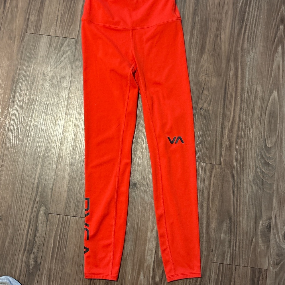 RVCA Red High-Rise Leggings Athletic Activewear Stretch Pants Woman’s XS